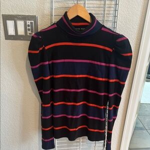 Veronica Beard Black and Purple Turtleneck